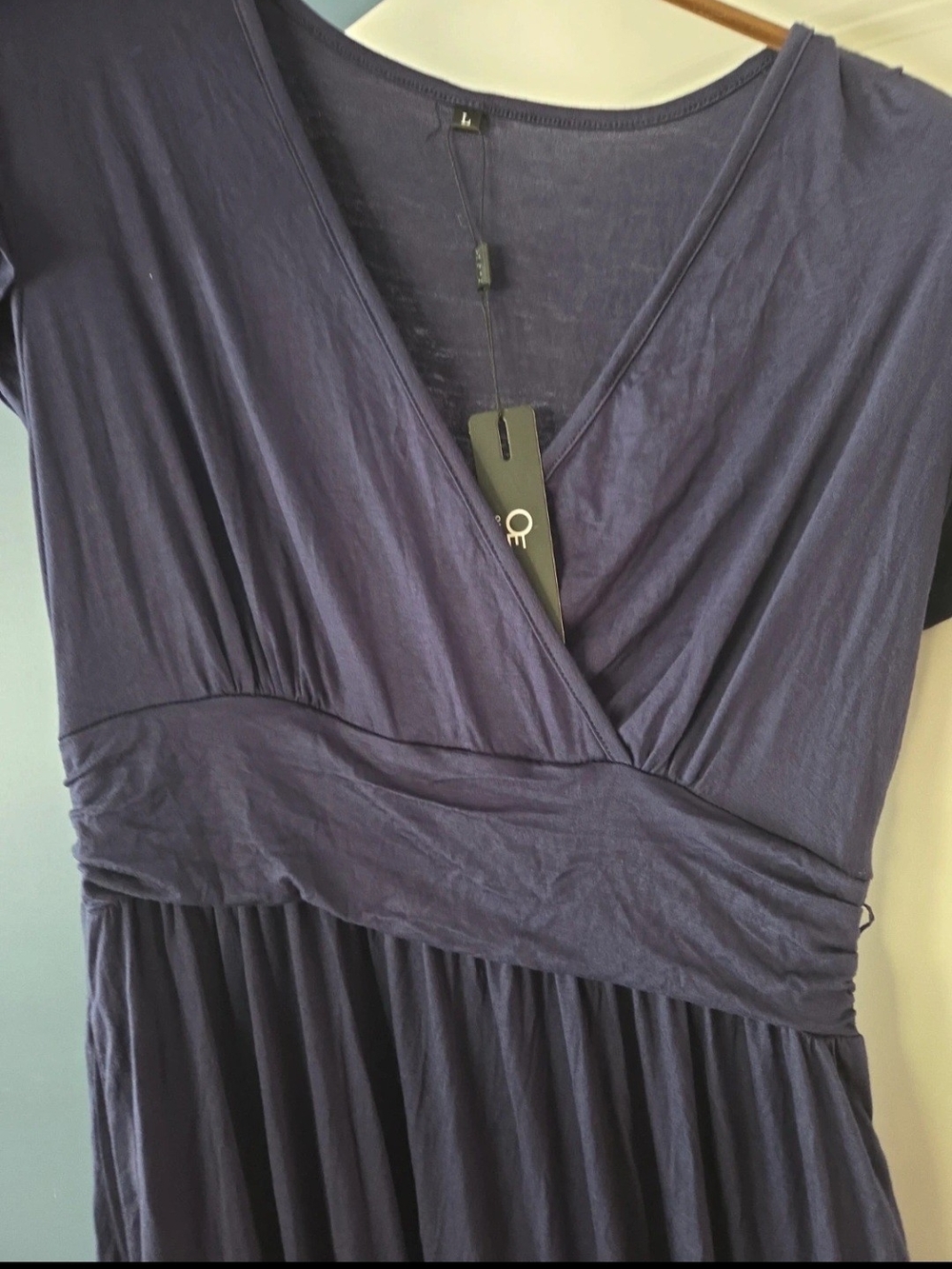 Classic V-Neck Maxi Dress in Navy
